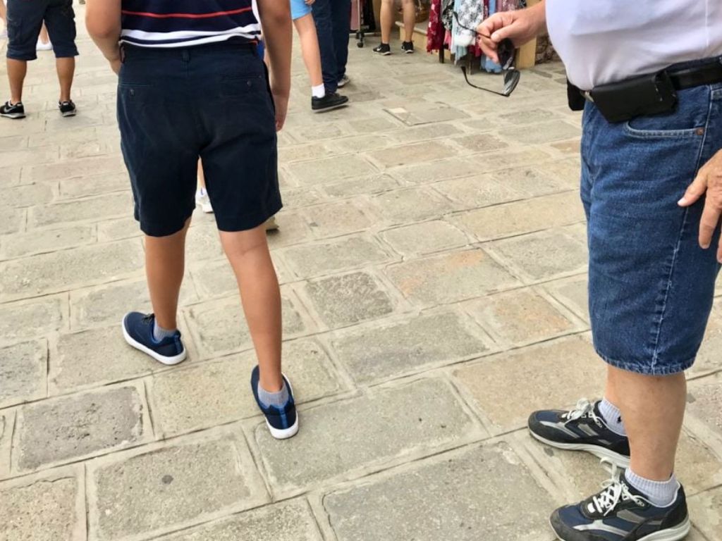 men wearing shorts in europe