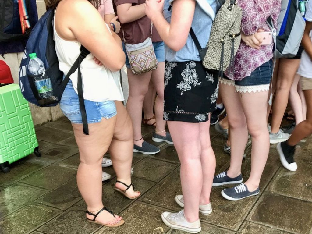 women wearing shorts in Europe