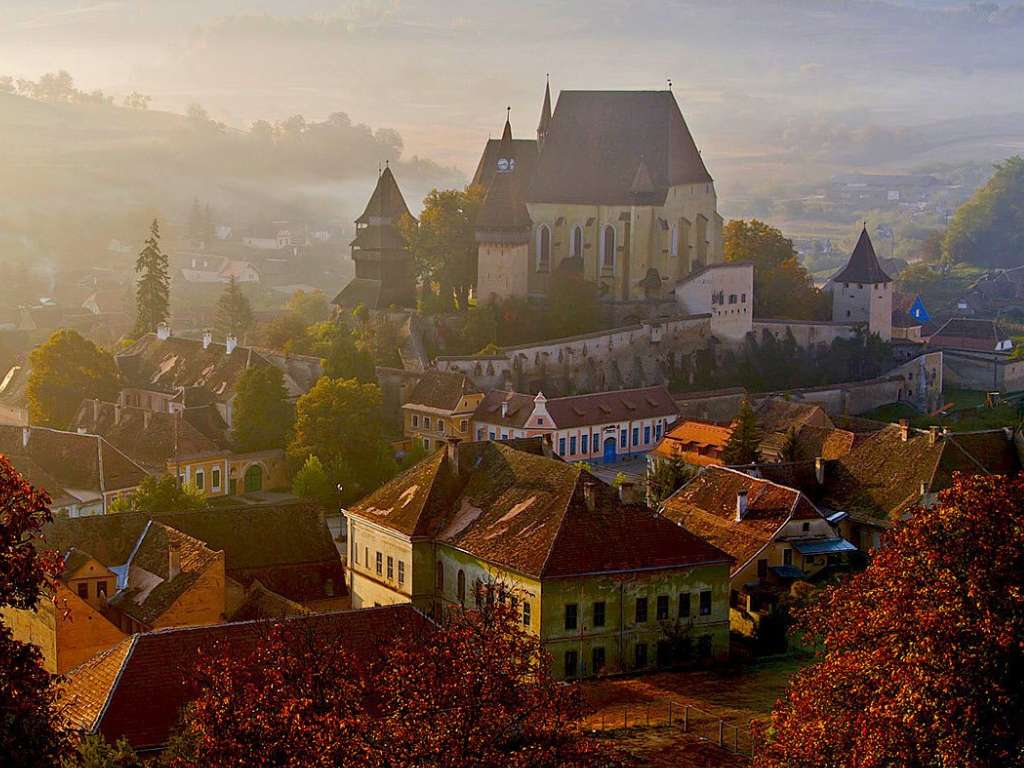 historic sites in romania biertan in the fall