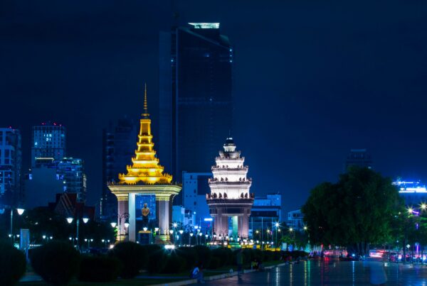phnom penh city night skyline