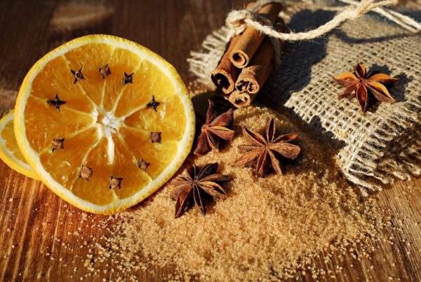 Day 1: 12 Days of Christmas spices and slices of orange