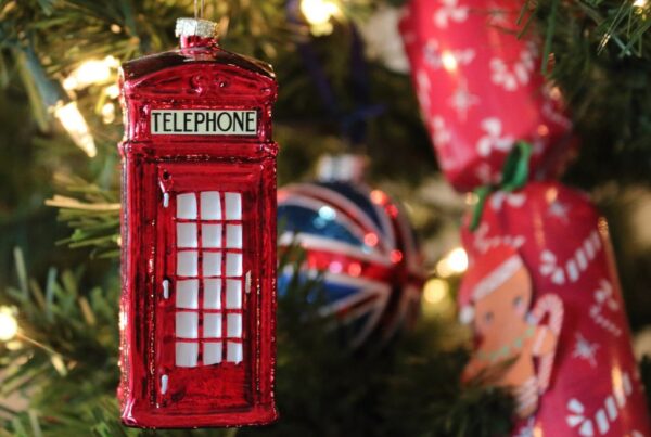Day 6: 12 Days of Christmas uk phone booth christmas tree decoration
