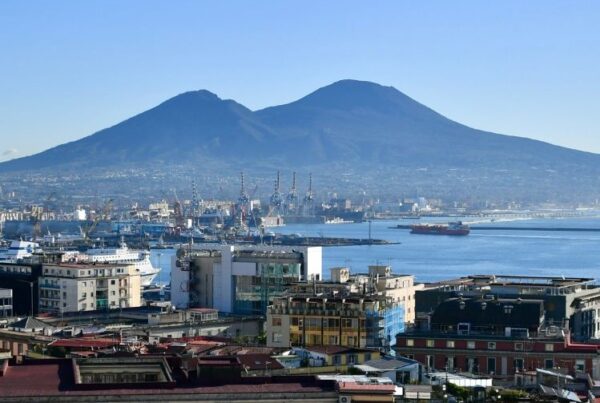 view of vesuvius and naples city