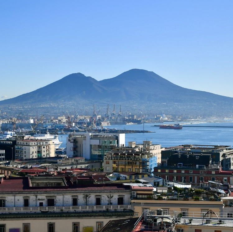 view of vesuvius and naples city