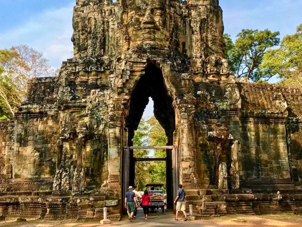 packing for cambodia temple entrance tourists