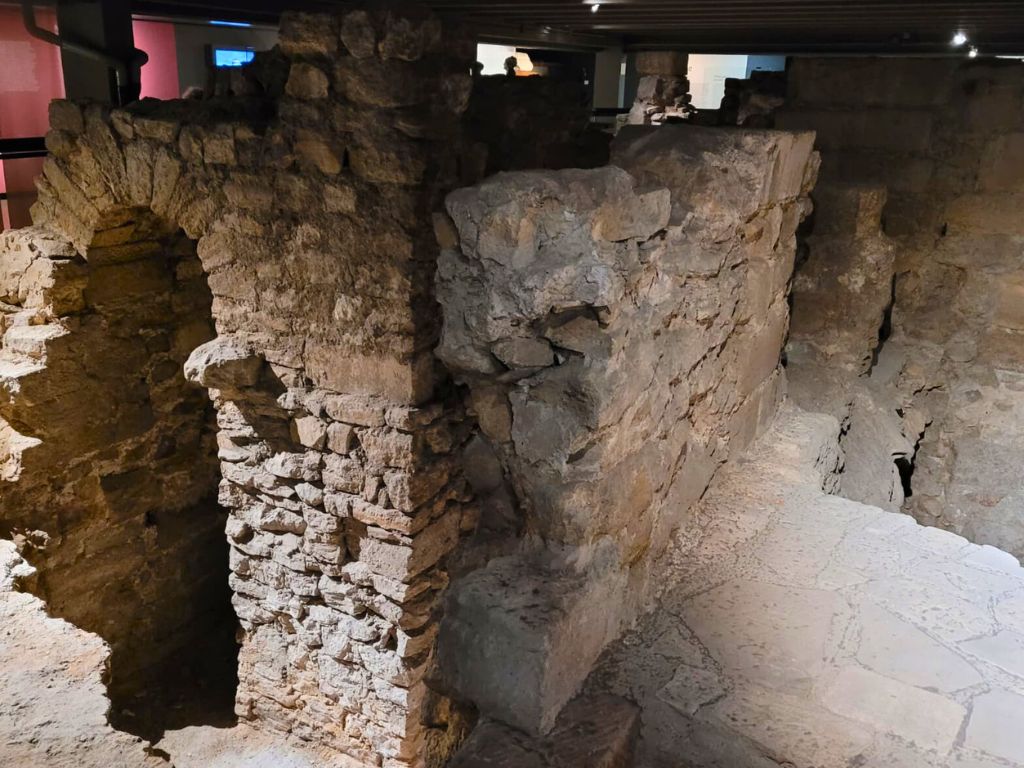 ruins in the archeological crypt under the ile de la cite