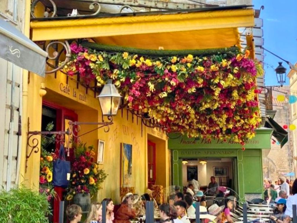 exterior of cafe van gogh in arles france