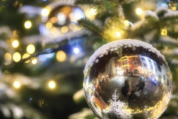 Christmas Traditions Around the World bauble on tree