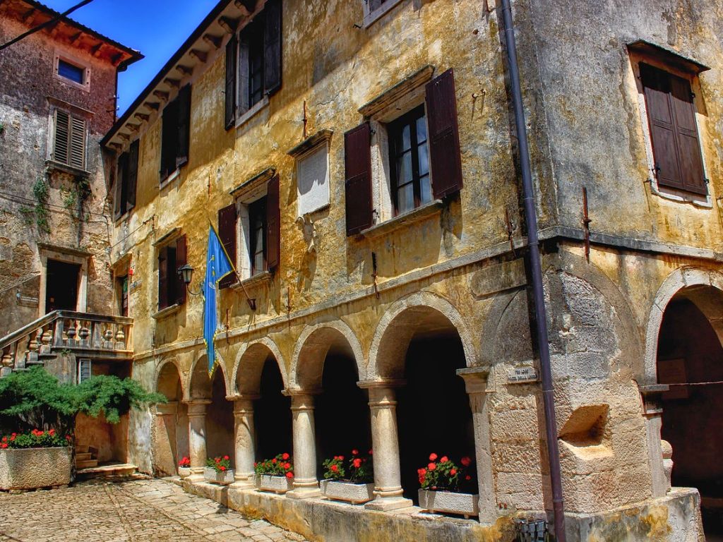 a historic building in the Grožnjan hilltop town Istria 