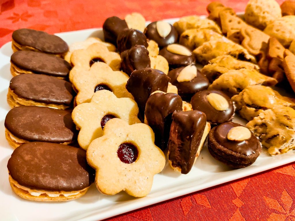 czech christmas cookie selection on a plate